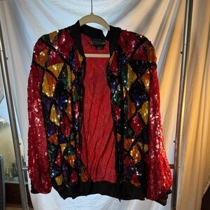 Vintage Colorful Hand Embellished Sequin Jacket
